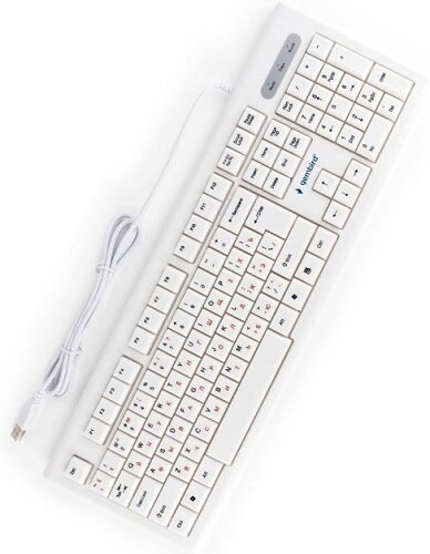 Клавиатура Gembird бежевая/белая, USB, 104 кл, 1,45 м - фото №11