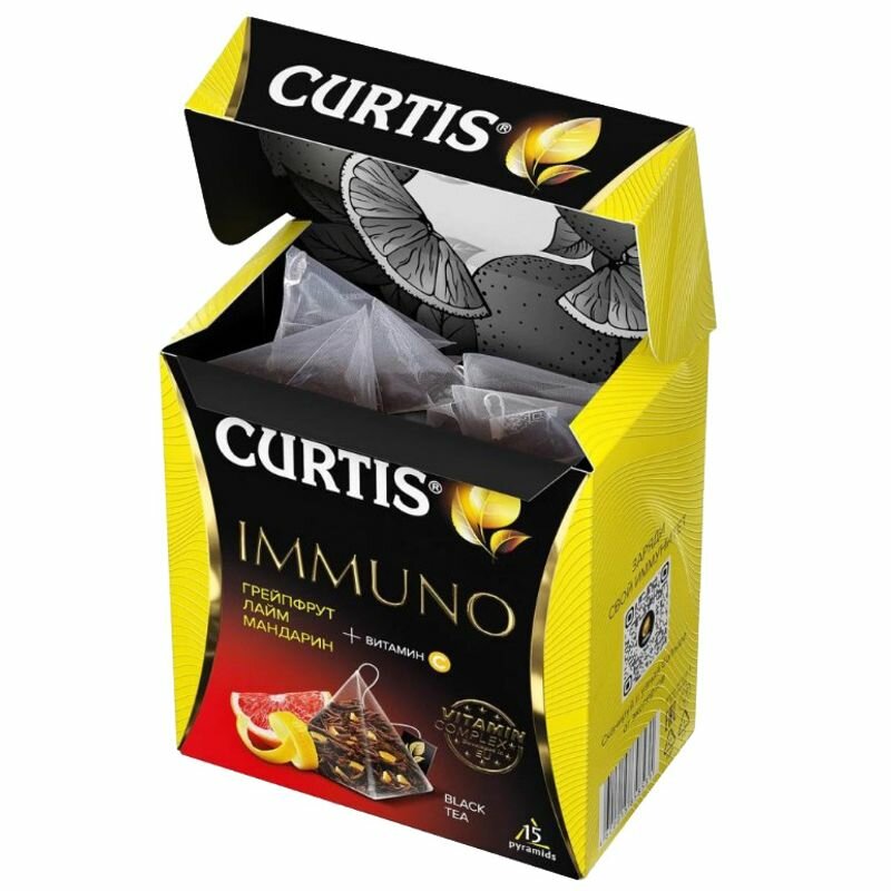 Чай черный Curtis Immuno с Цедрой лимона и апельсина 15*1.7г Май-Фудс - фото №9