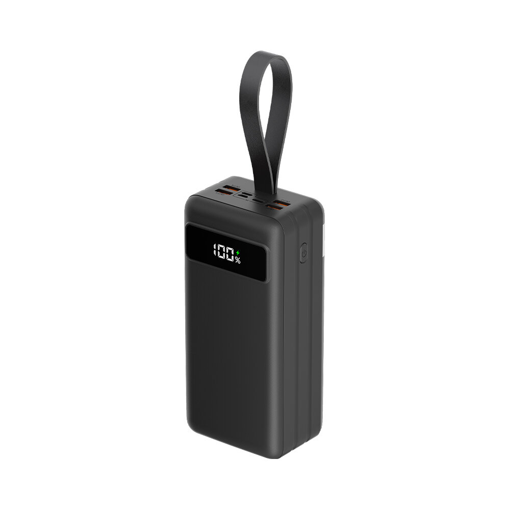 Внешний аккумулятор NRG Turbo V2 60000 mAh, 22.5 Вт (QC, PD, AFC, FCP, SCP, MTK PE), чёрный с дисплеем, Deppa, крафт, черный, Deppa 33642-OZ