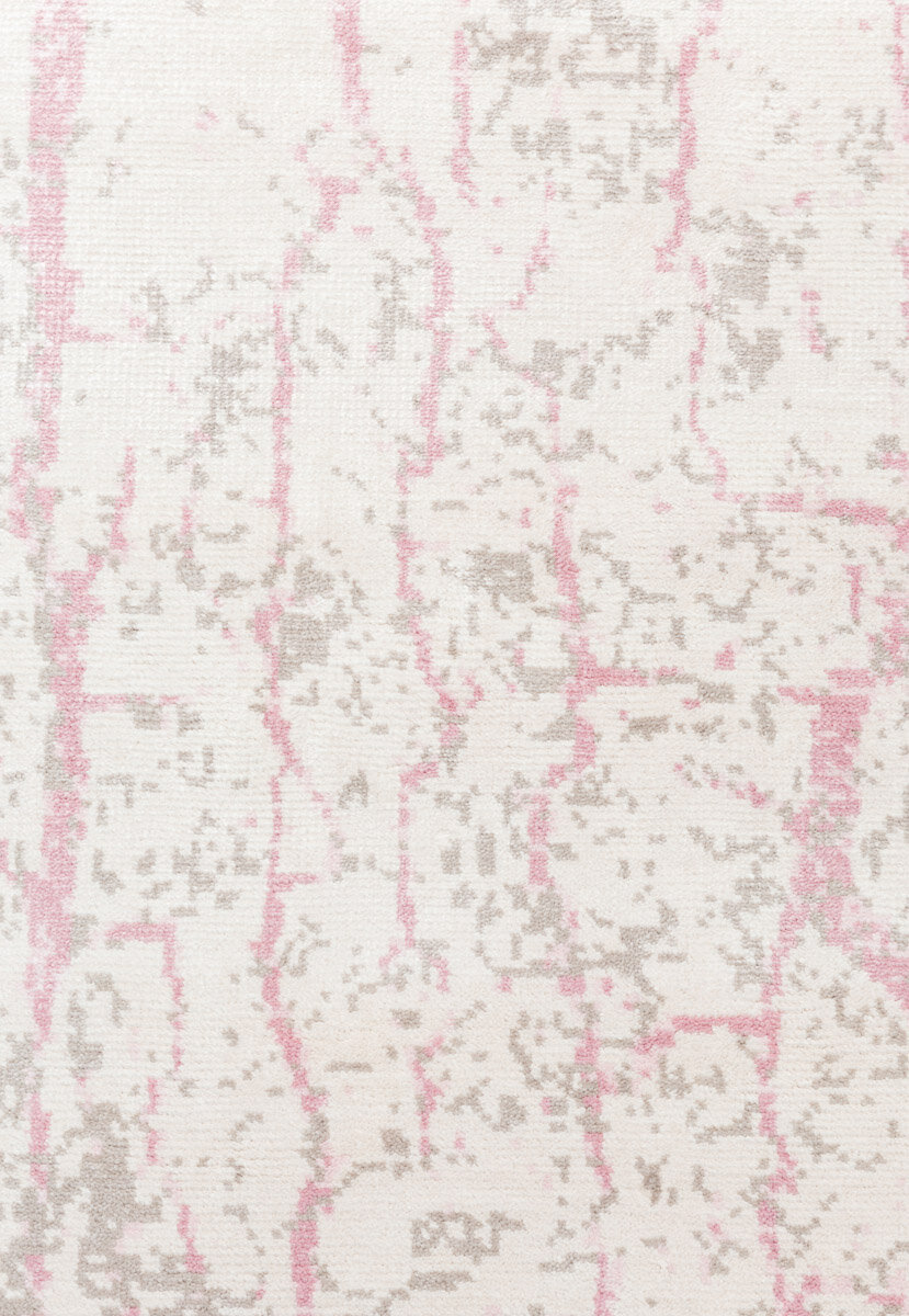 Ковер на пол 1,64 на 2,3 м в спальню, гостиную розовый, белый Platinum Tugra 1210 - фотография № 7