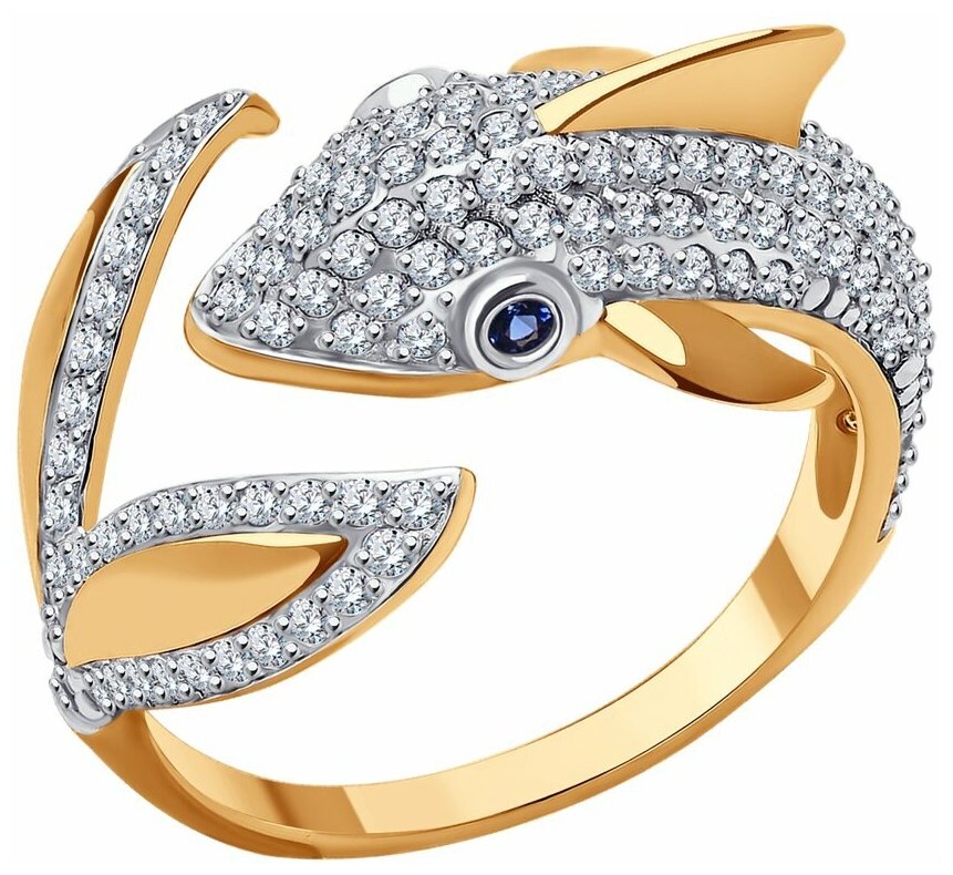 Золотое кольцо «Дельфин» SOKOLOV 017092