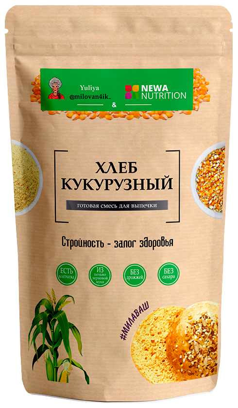 Newa Nutrition Смесь для выпечки кукурузного хлеба, 300 гр, Newa Nutrition