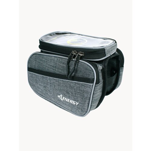 Сумка на раму велосипеда Energy водостойкая, с отделением для смартфона, светло-серая