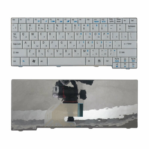 Клавиатура для ноутбука Acer Aspire One 531, D250, ZG5 белая клавиатура keyboard 9j n9482 00r для ноутбука acer aspire one 531 a110 a150 d150 d210 emachines em250 gateway lt10 lt20 lt1000 черная