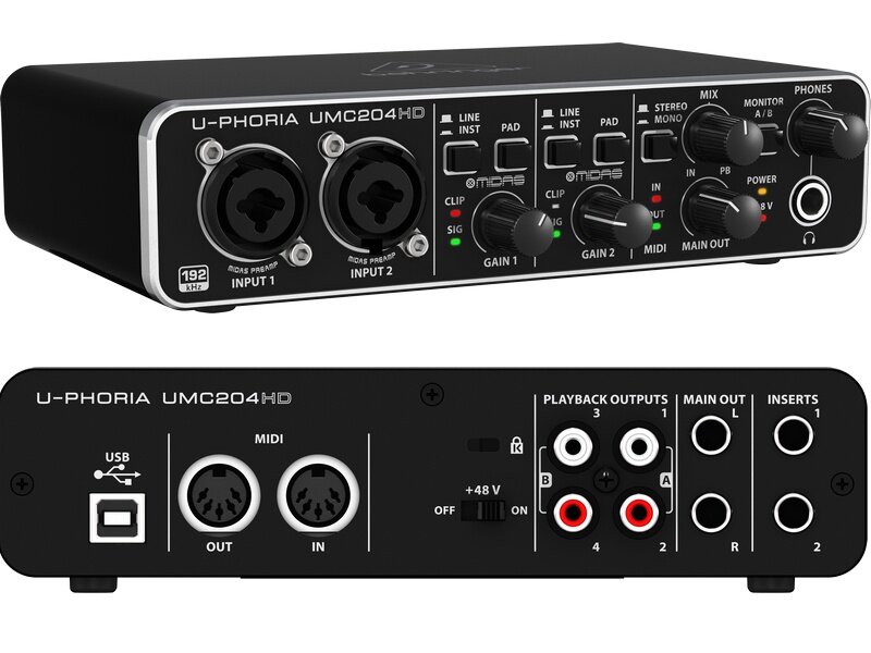 Аудиоинтерфейс BEHRINGER U-PHORIA UMC204HD
