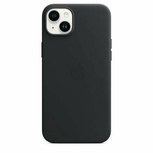 Кожаный чехол Leather Case для iPhone 14 plus, черный