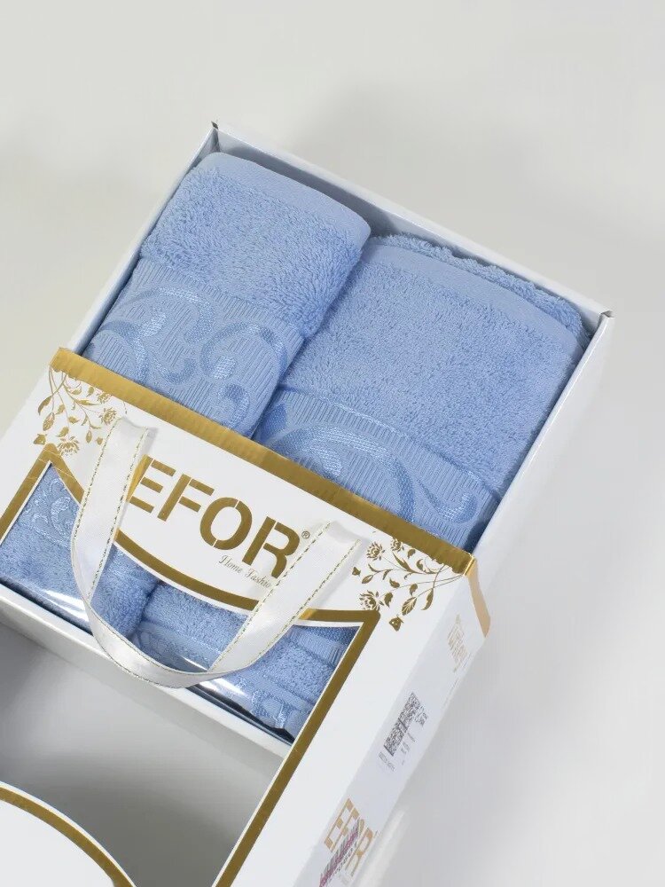 фото EFOR Набор из 2 полотенец Bamboo цвет: голубой (50х90 см, 70х140 см)