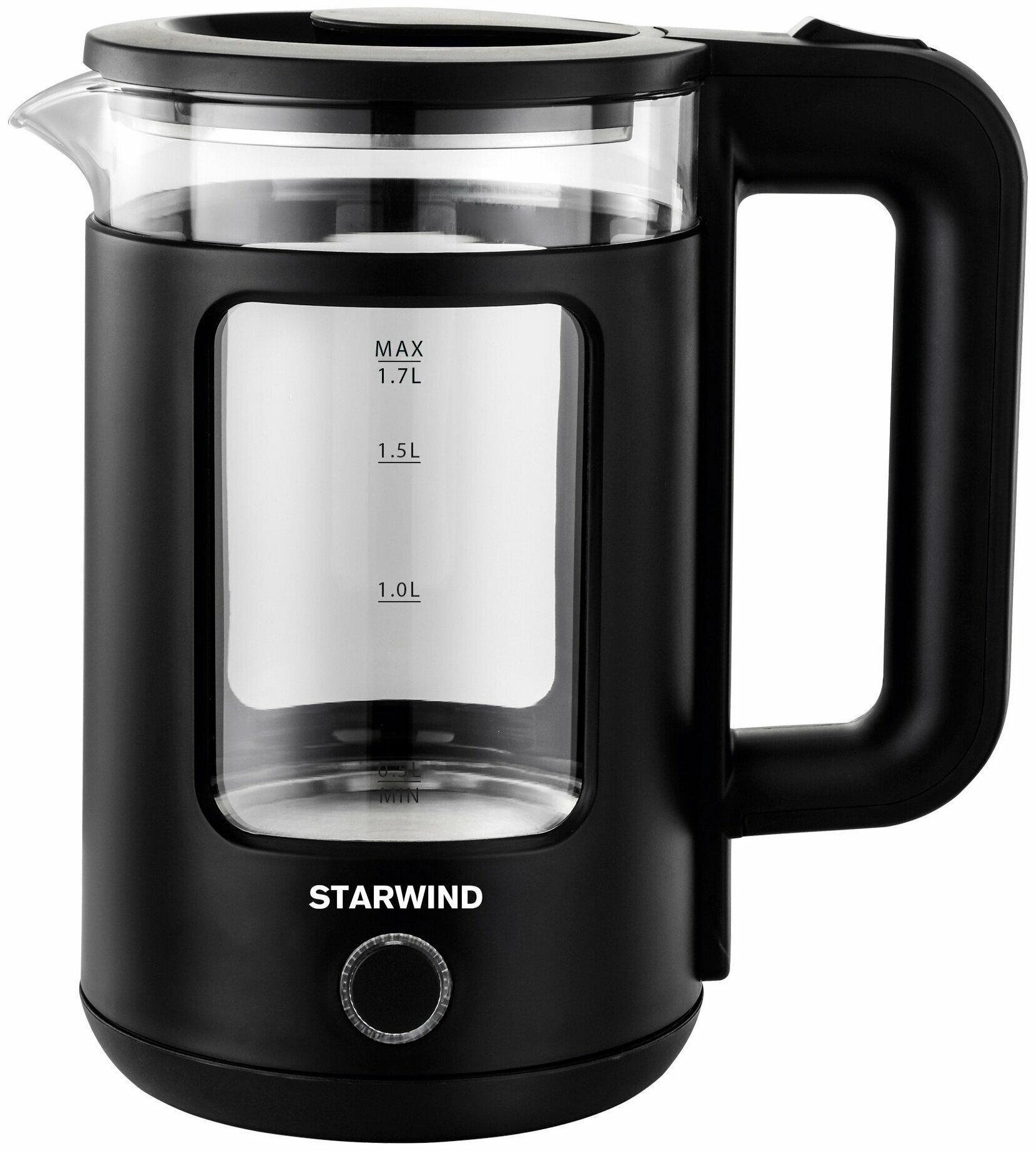 Чайник электрический Starwind SKG1053 черный, стекло - фото №2