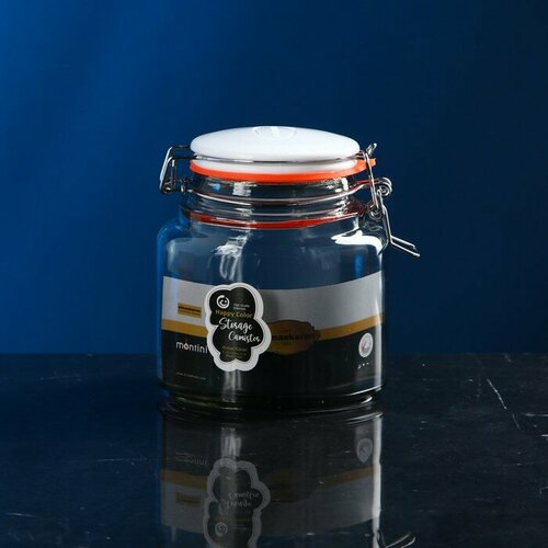 Банка для сыпучих продуктов «Бейзи шефти», стеклянная, белая крышка, 900 мл, Иран