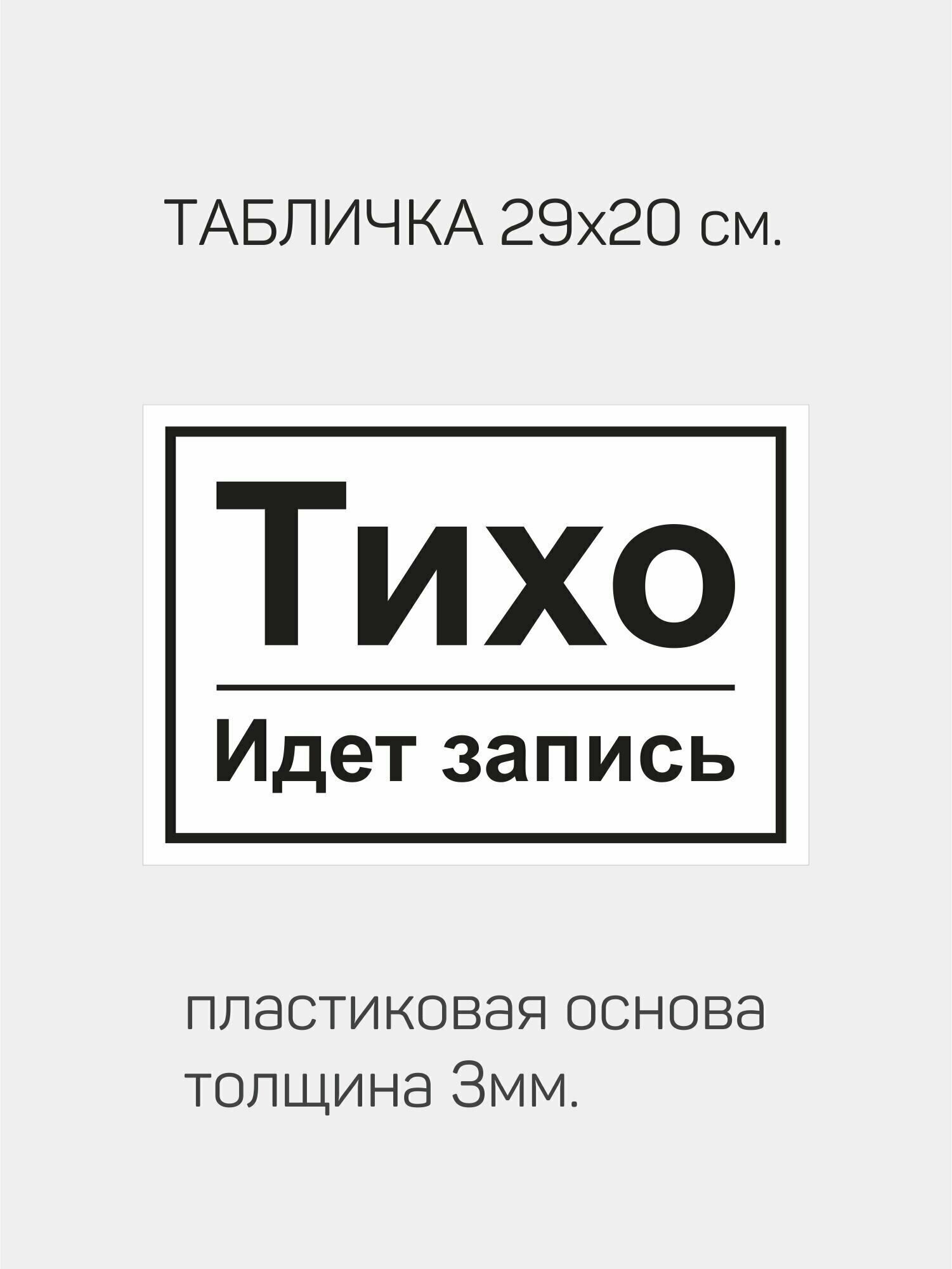 Табличка информационная "Тихо идет запись"