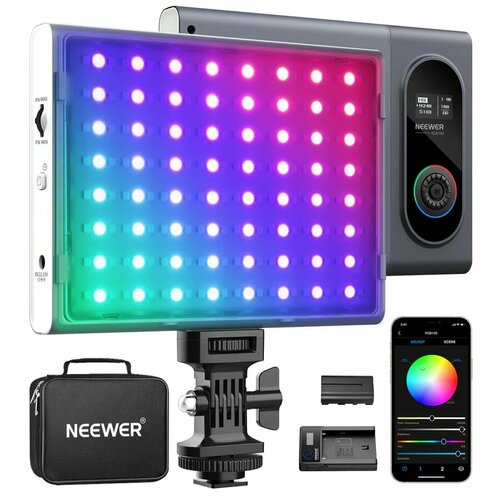 Портативый видеосвет Neewer RGB190 в комплекте с аккумулятором и сумкой для переноски