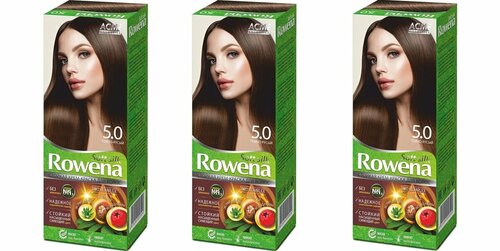 Краска для волос Rowena Soft Silk тон 5.0 тёмно-русый, без аммиака, 115 мл, 3 шт.