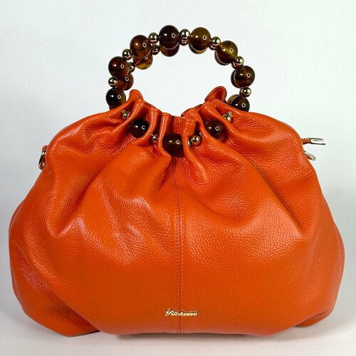 Сумка седло RICHEZZA, фактура зернистая, оранжевый