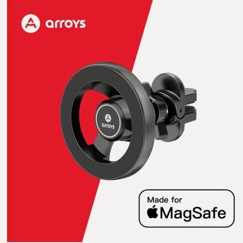 Изображение товара Автомобильный держатель Arroys Vent-MS3, крепление на вент. решетку, черный