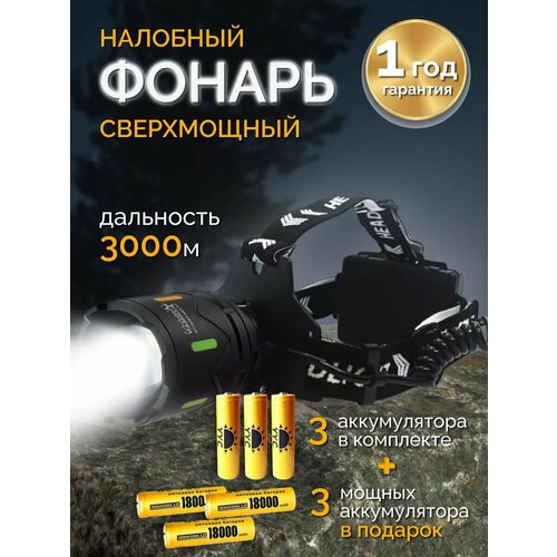 Фонарь сверхмощный налобный 2269-PM 3000м 2297₽