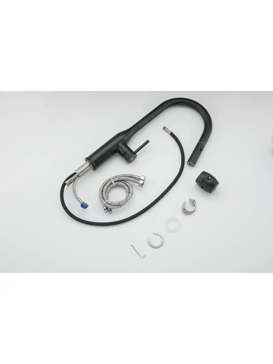 Смеситель для кухни Gappo G4398-46 однорычажный, нержавеющая сталь, черный матовый — фото 1