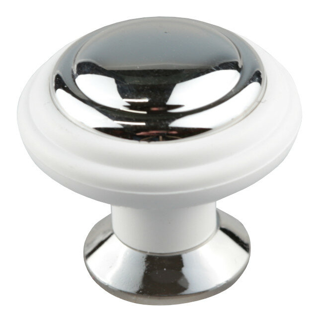 Ручка-кнопка К4-01р.22.22 32мм белый/хром