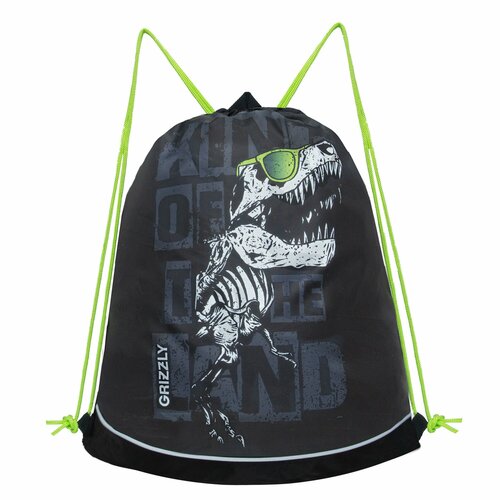 Мешок для обуви GRIZZLY с одним отделением с боковым карманом укрепленным дном для школы для мальчика OM-51-1211 1992₽