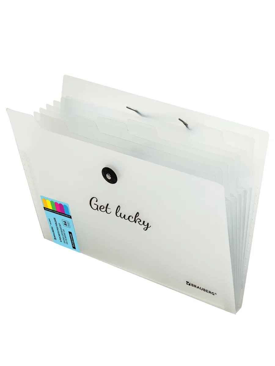 Папка-органайзер на резинке 8 отделений, А4, прозрачная