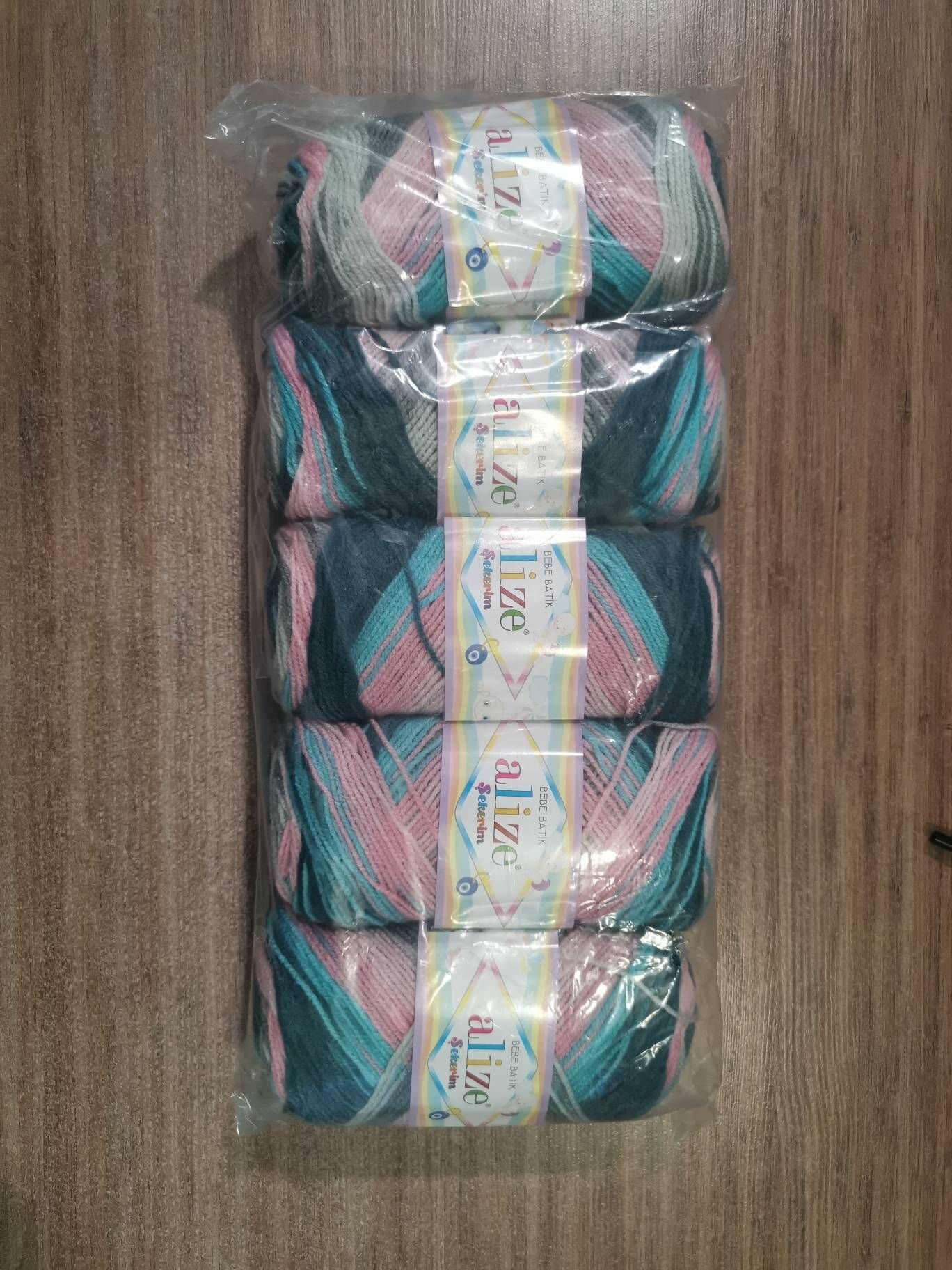 Пряжа Шекерим батик (Sekerim batik) упаковка 5 мотков 100 г. 320 м. 100% акрил цвет 7913