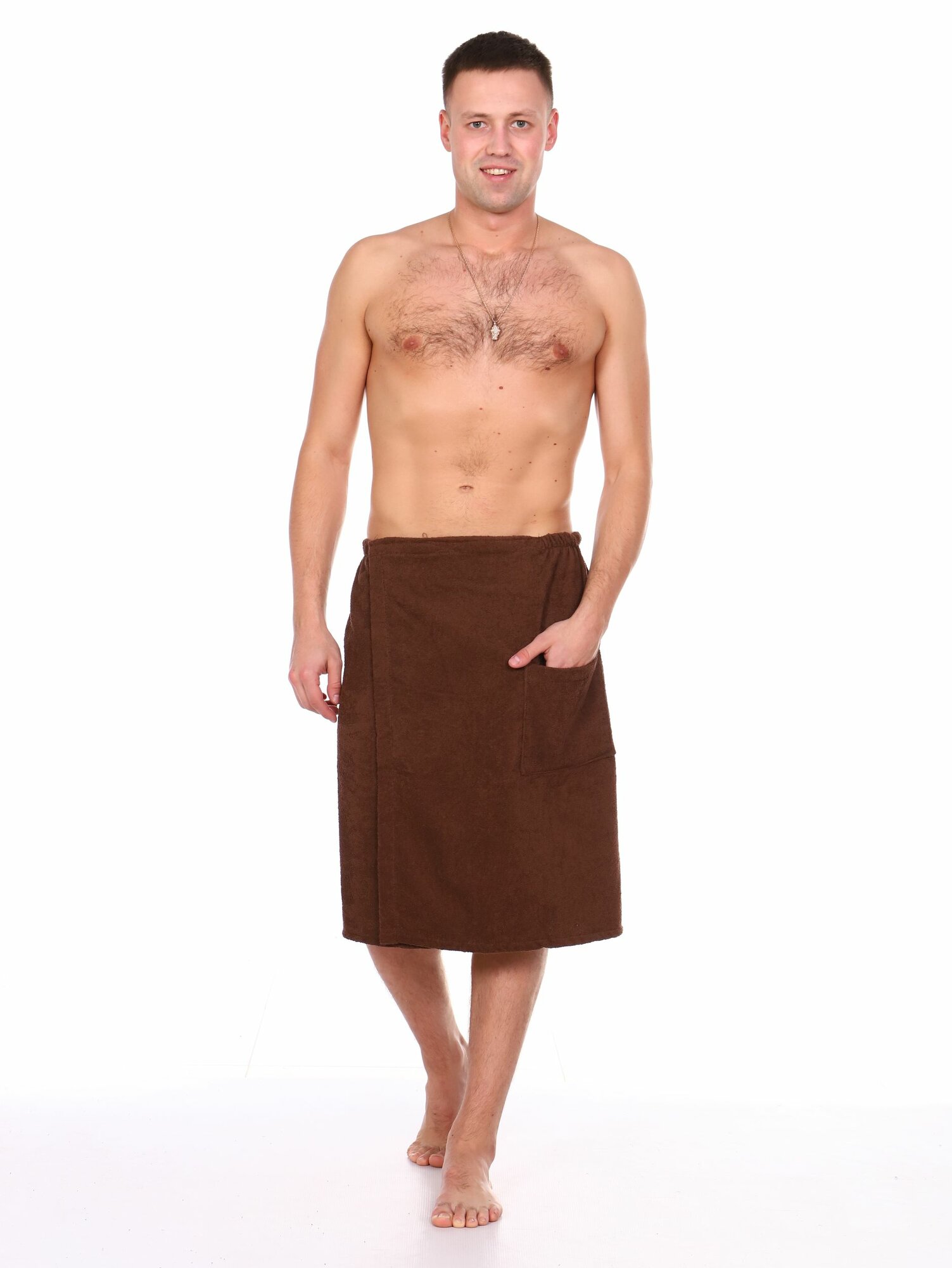 Килт мужской на липучке100 % хлопок (Шоколад)