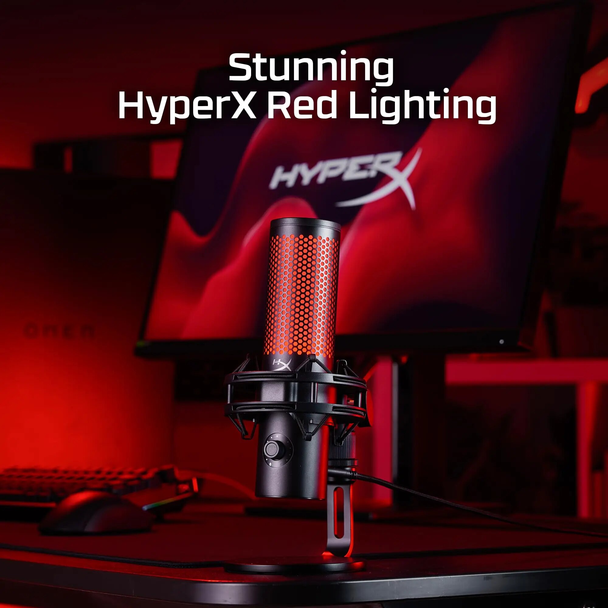 Микрофон HyperX hyperx quadcast 2s USB для потоковой передачи и подкастинга с бортовым управлением,