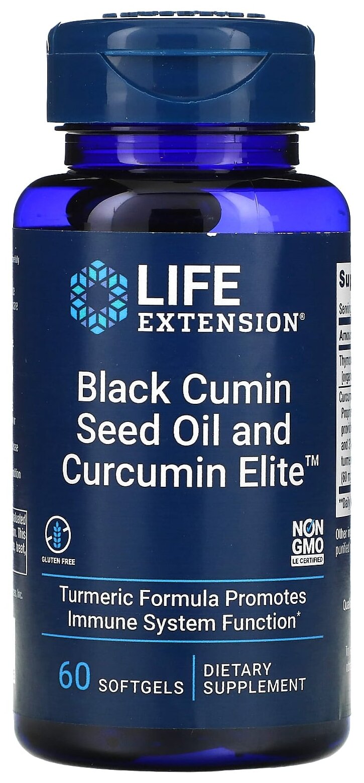 Life Extension, Масло семян черного тмина, 500 мг, 60 мягких таблеток