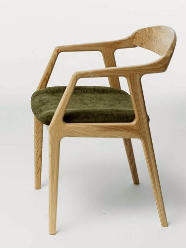 Изображение товара Стул Киото Премиум из массива ясеня в натуральном цвете дерева (прозрачный лак) + износостойкий велюр