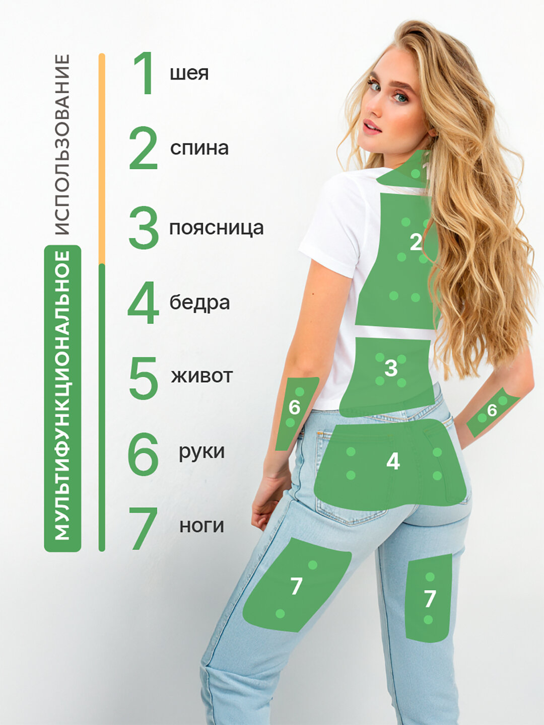 Массажер Genau Jami – акупунктурная, вибрационная, шиацу и роликовая массажная подушка — фото 1