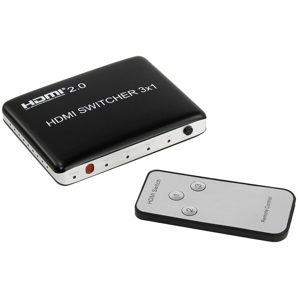 HDMI-переключатель 4K/60Hz, HDR, 3 входа/1 выход, HDMI 2.0a, RC (ORIENT HS0301H-2.0)