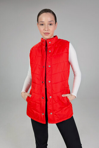 Изображение товара Жилет утепленный женский стеганый Вилан, на флисе, ткань Дюспо, цвет красный