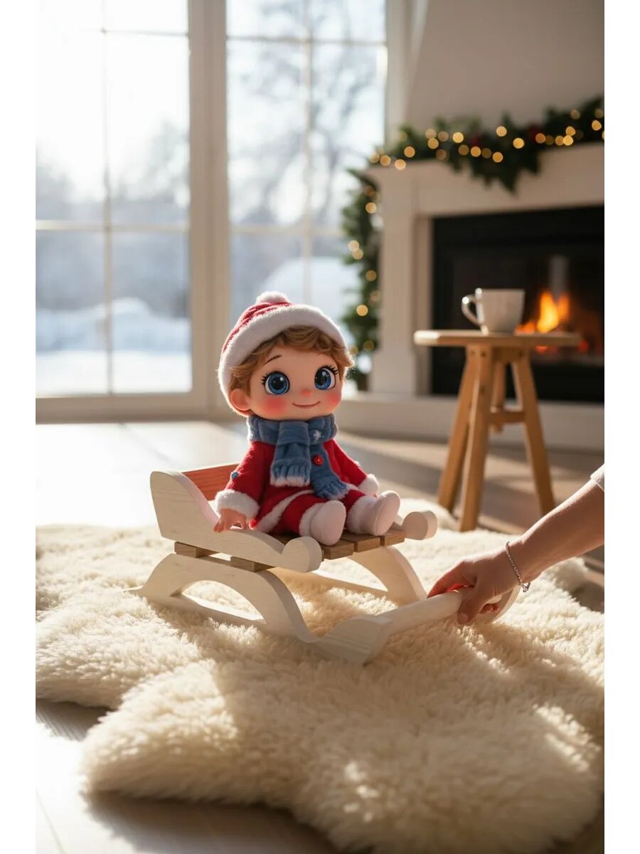 Санки для кукол деревянные — фото 1