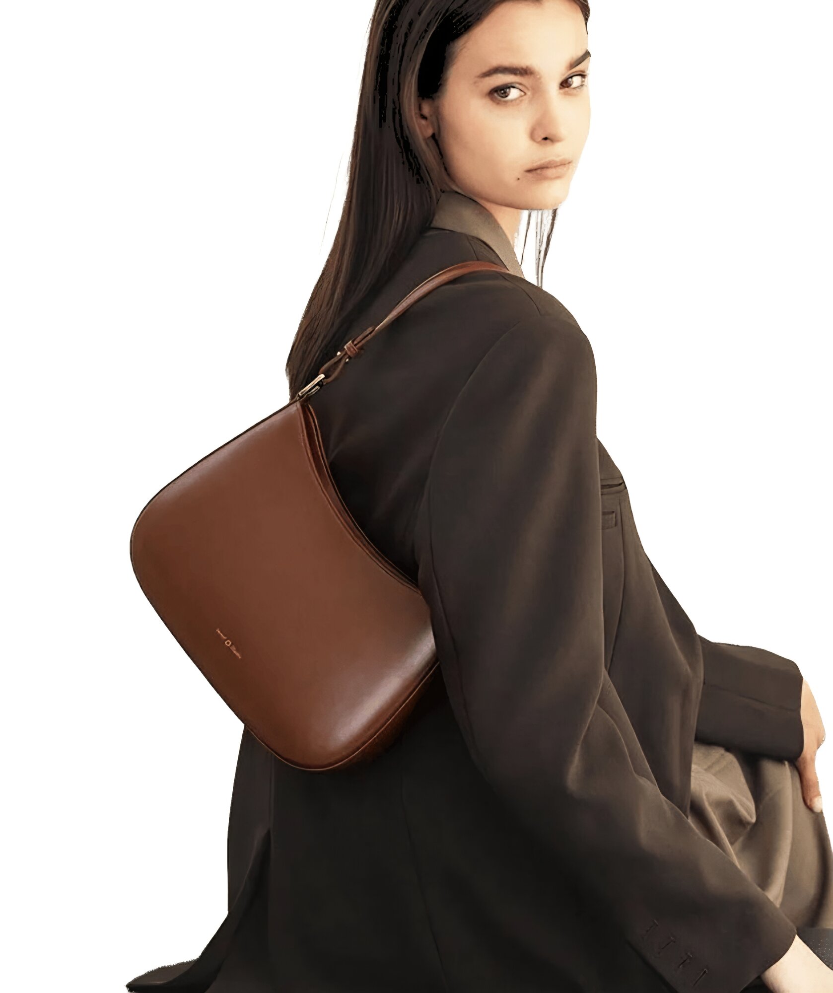 Сумка багет  из натуральной кожи