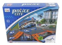 Shantou Gepai Игровой набор Police City паркинг, полицейская станция, 2 машины P2088 синий/оранжевый