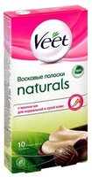 Veet Восковые полоски Naturals с маслом ши для нормальной и сухой кожи 12 шт.