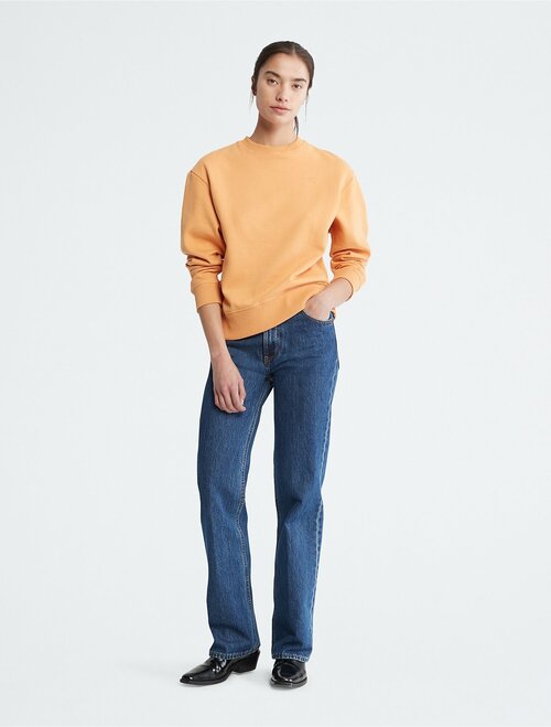 Свитшот Calvin Klein М абрикосовый на флисе с круглым вырезом Archive Logo Fleece Crewneck Sweatshirt