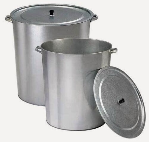 Изображение товара Бак оцинкованный, с крышкой, объем 70 л, толщина дна 0,55 мм, толщина стенки 0,55 мм