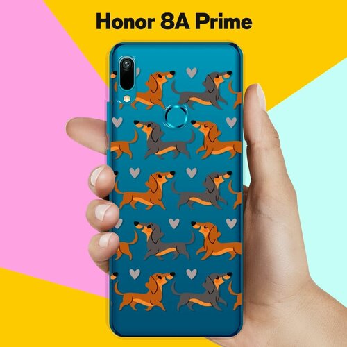 Силиконовый чехол на Honor 8A Prime Узор из такс / для Хонор 8А Прайм силиконовый чехол узор из такс на honor 8a