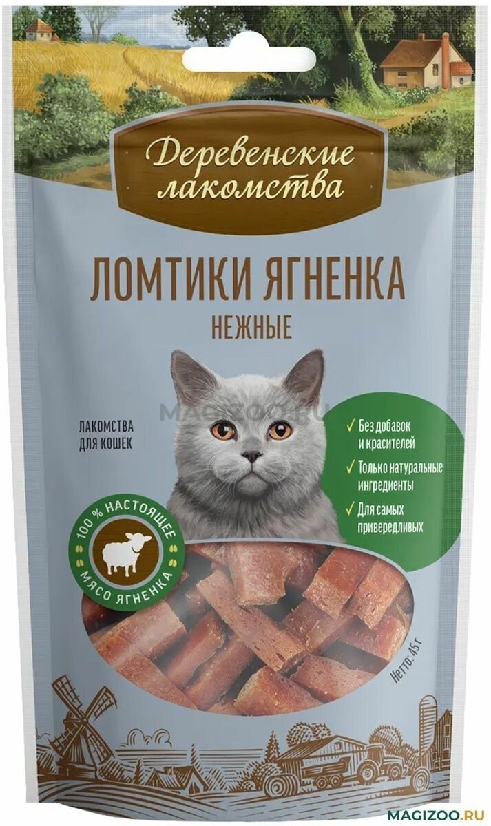 Лакомство для кошек Деревенские лакомства Ломтики нежные