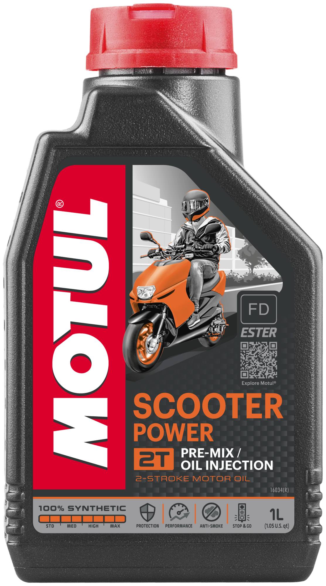 Моторное масло Motul Scooter Power 2T для 2-тактных двигателей, синтетическое, 1л (101265) .