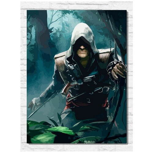 Картина по номерам на холсте игра Assassin's Creed IV Черный Флаг - 11497 В 30x40