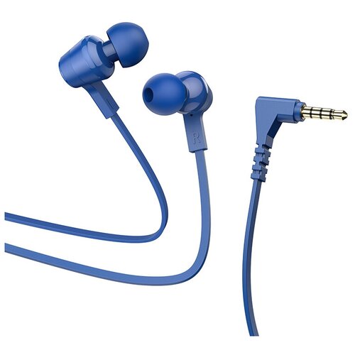 Наушники M86, Oceanic universal earphones, HOCO, вакуумные с микрофоном, синий