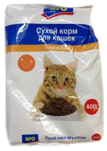 Корм Сухой ARO для кошек с курицей, 400гр. - фотография № 1