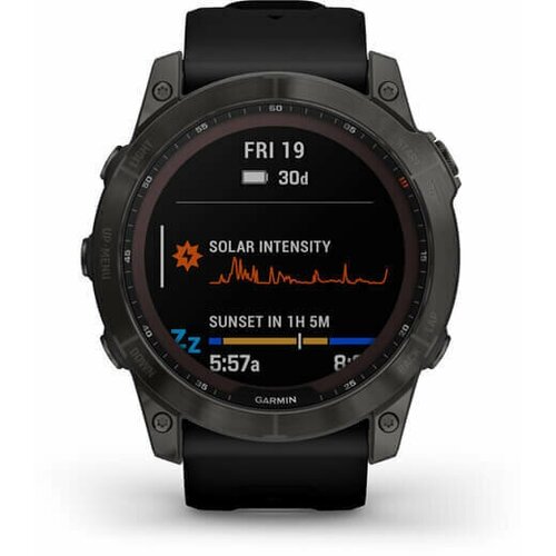 Умные часы Garmin Fenix ​​7X Sapphire Solar Carbon с Титановым ремешком