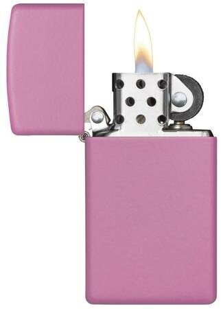 ZIPPO Slim® с покрытием Pink Matte, латунь/сталь, розовая, матовая, 29x10x60 мм - фотография № 13