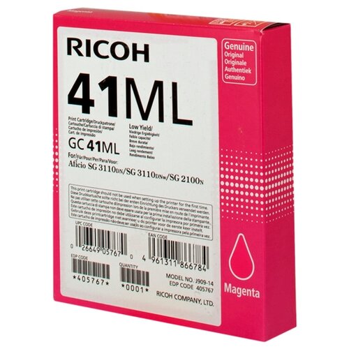 Картридж Ricoh GC 41ML, 600 стр, пурпурный