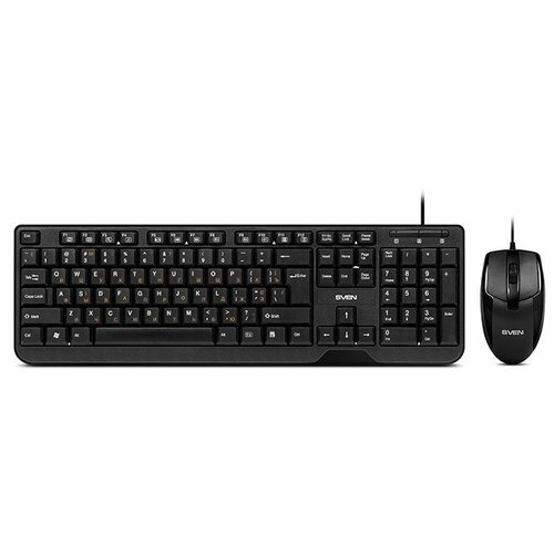 SVEN KB-S330C Комплект (клавиатура + мышь) SV-017309 набор клавиатура мышь sven kb s330c черные usb 104 кл 3кн 1200 dpi