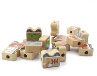 Шнуровка Мир деревянных игрушек Паровозик Алфавит (Д001)