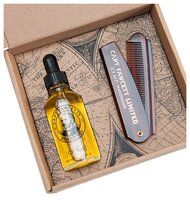 Captain Fawcett Набор для бороды и усов Private Stock Beard Oil & Folding Pocket Beard Comb