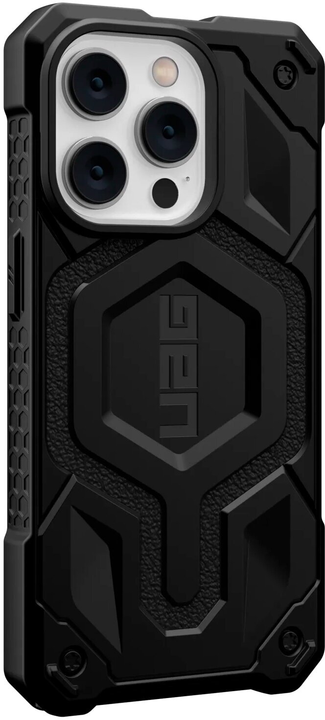 Чехол UAG Monarch Pro Black с поддержкой MagSafe для iPhone 14 Pro, чёрный